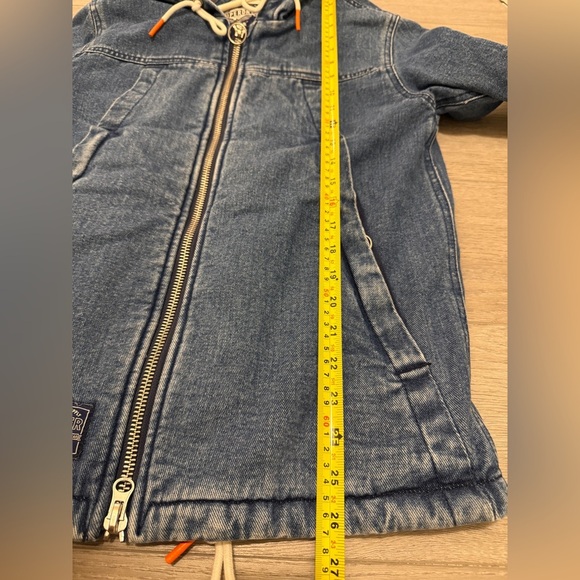 Superdry Men’s Hooded Worker Jacket Denim Blue Size Small - Picture 7 of 15